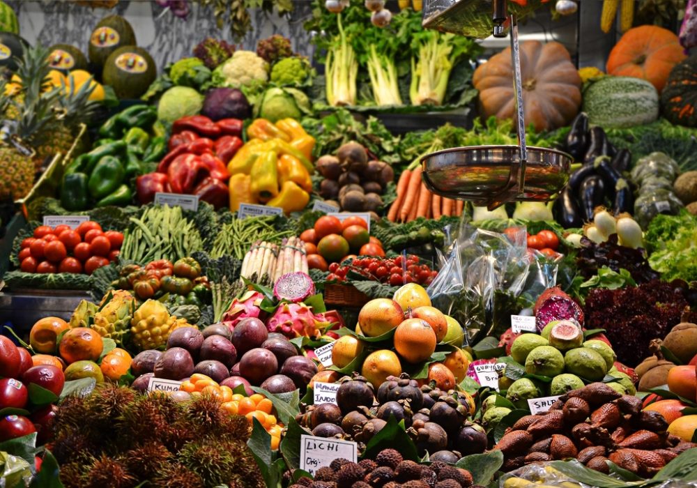 Illustrative fresh grocery selection